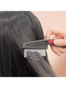 Juego de 3 peines finos de acero inoxidable para cabello grueso - Mango de ABS duradero, diseño ergonómico para un retiro suave de piojos y caspa, para adultos con cabello denso, herramienta para el cuidado del cabelludo, apariencia moderna y elegante, agarre cómodo