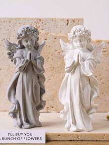 1 件 3D 祈祷天使硅胶模具，DIY 欧式石膏天使装饰小雕像树脂模具，复活节、生日、家居装饰工艺礼品的完美礼物 - Silicone Mold - 查看 3
