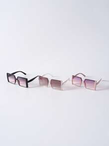 1pc Fashionable Pink Ombre Oversized Square Frame Fashion Glasses Christmas Winter Christmas Gifts