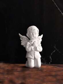 1pc Creative Mini Praying Angel With Wings Figurine Desktop Decor, Cupid Ornament Best - Multicolor - View 6