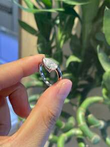 1pc Silver Color 3ct Moissanite Women's Engagement Ring With GRA Certificate