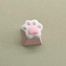2 Cute Cat Paws/Pink Heart-Shaped Keycaps Upgrade Your Keyboard - Suitable For DIY Customization, Cross Axis Keycaps
