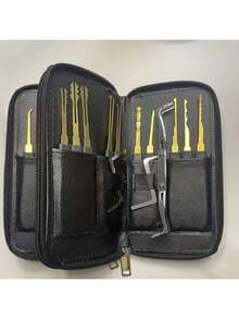 24件套精密钩锁开锁工具套装，便携式不锈钢维修工具，开锁工具组，男士专用