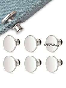 10pcs Detachable Jeans Pin Button, Zinc Alloy Button Without Pins, Waist Size Adjustment Change Button Without Sewing, Fast Pants Pin For Jeans Retractable Button Sewing-Free Buckles Perfect Fit Reduce Waist - Multicolor - View 1