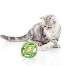 Noisy Pet Rattle Balls, Cats & Dogs Self-Playing Bounce & Chewable Toy With Bells, Interactive Training Toys, Multicolor Options