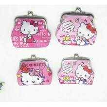 Sanrio 1 Stück [Hello Kitty Tasche] Sanrio Hello Kitty Damen Kurze Schmuck- und Lippenstift Aufbewahrungstasche | Neuer Muster Kleiner Münzbeutel mit KT Katze