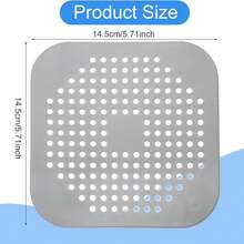 2 pièces/set Couvercle de drain de sol de douche carré de 5,7 pouces, crépine de drain en TPR, bouchon en silicone plat, convient pour les filtres de drain de salle de bain et de cuisine, bouchon de filtre de drain plat avec ventouse (blanc)