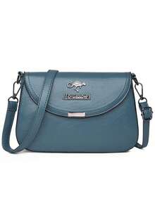 1 pieza Bolso bandolera ajustable para mujer, unicolor - Azul - Ver 3