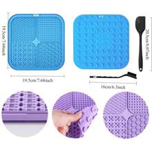 Lick Mat For Dogs And Cats, 7.9inch Licking Pad With Suction Cups, Slow Feeder Pet Bowls For Training And Bathing Grooming Large 3 Packs