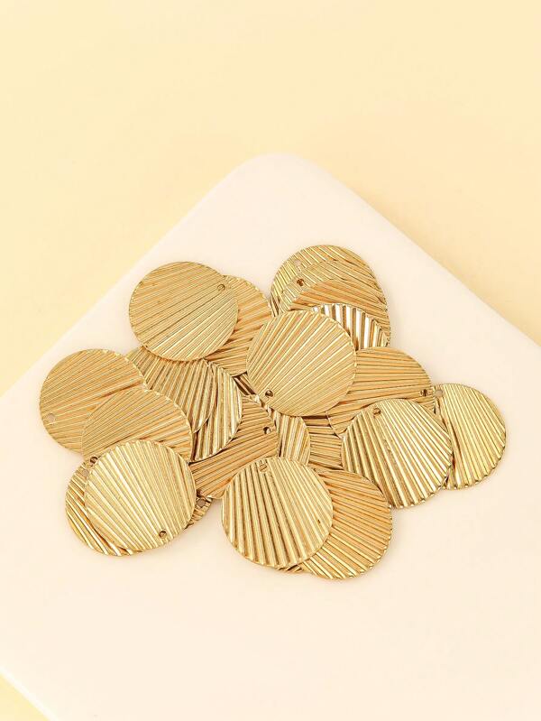 24 piezas Hallazgos de aleación de cobre con rayas arrugadas y formas redondas, adecuados para aros, collares y manualidades DIY