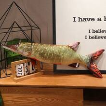 超逼真的鱼毛绒枕头 - 栩栩如生的毛绒动物玩具，柔软可抱的食人鱼/鲟鱼/金枪鱼抱枕，沙发装饰，适合儿童和成人的礼物 - 彩色 - 查看 9