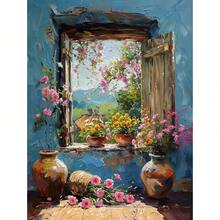 1pc Quà tặng Vintage Trừu tượng Đầy màu sắc Graffiti Phong cảnh Thị trấn Tranh Canvas Nghệ thuật Treo tường Hiện đại Cửa sổ Cảnh biển Áp phích Thẩm mỹ In Trang trí Phòng khách Khung tùy chọn - Nhiều màu - Xem 34