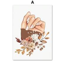 1 peça Pôsteres de arte de parede Moldura opcional Esmalte moderno para aprimoramento de unhas Salão de beleza Moda feminina Pôster Impressão de arte de parede nórdica Pintura em tela Decoração de quarto Imagem abstrata, sem moldura