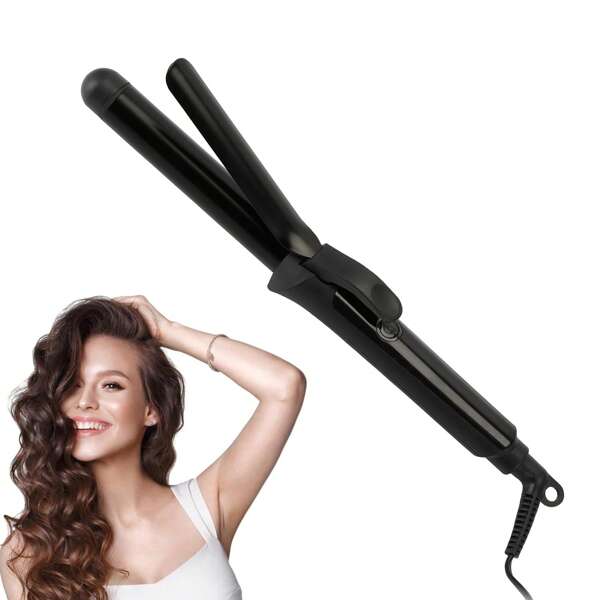 Fer à friser céramique ionique professionnel de 25 mm pour des boucles et des vagues longue durée, double tension (110V-240V), pratique pour les voyages