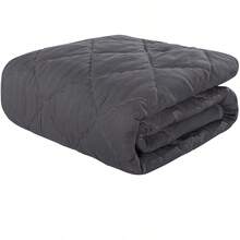 1PC Comforter, Lightweight And Warm Solid Color Quilte - Dark Gray - View 1