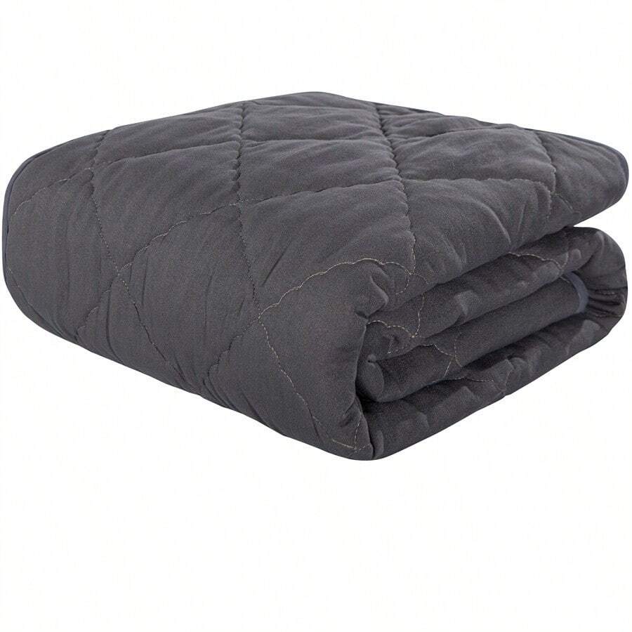 1PC Comforter, Lightweight And Warm Solid Color Quilte - Dark Gray - View 1