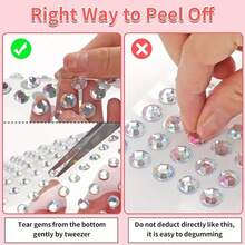 650 Pcs Rhinestone Stickers,Hair Gems Stick On, Clear Bling Face Rhinestones Diamond Stickers For Hair Face Makeup Clothes Shoes DIY Crafts(Halloween,Costume PartyParty Dress Up, FestivalRole-Playing Headband.Trick-Or-Treat) - Multicolor - View 3