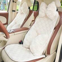 1 Stück kuscheliger, weicher Auto Nackenkissen Kopfstütze, Auto Sitzauflage, Damen Fellauflage warm rutschfest bequem Halbe Auto Sitzabdeckung, geeignet für die meisten Automodelle im Herbst & Winter