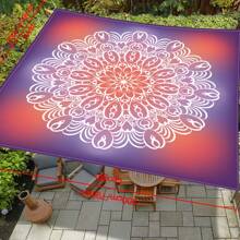 1pc Gradient Floral Pattern Digital Printing On Polyester Fiber Material Outdoor Multi-Purpose Sunshade Suitable For Camping, Picnic, Beach Use