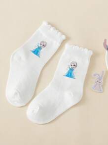 5 Paar Disney Prinzessin Motiv Kinder Knöchelsocken, ganzjährig