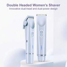 Elektrischer Rasierer für Frauen, 2-in-1 Elektrorasierapparat für Beine, Arme, Gesicht und Schambereich für Frauen, kabellose Bikini-Trimmer zur Haarentfernung mit abnehmbarem Kopf, schmerzlos, nass & trocken, tragbarer batteriebetriebener Elektrorasierer Epilator & Augenbrauentrimmer für Frauen - Miniatur Gesichtshaarentfernungsgerät für Gesicht und Körper, tragbarer elektrischer Epilator Augenbrauenformungsgerät, Mini-Gesichtshaarentferner, Damenrasierer Batterie: 400 mAh