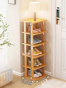 DIY Vertical Bamboo Wood Shoe Rack - Multi-Functional Vertical Storage Rack, Space-Saving Home Organizer For Various Rooms, Wood Board Structure - Multicolor - View 4