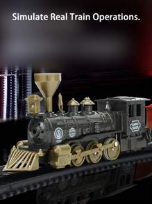 1 Set realistisch elektrische klassische Zugstrecke Bausatz Modelleisenbahnspielzeug Set, zufällige bunte Zubehörteile