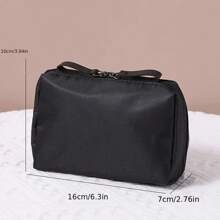 1 pieza Bolsa de maquillaje con cremallera minimalista, práctica y portátil para cosméticos, para viajes, uso al aire libre, artículos esenciales diarios, vacaciones de verano, regreso a la escuela, bolsa para la escuela, bolsa de viaje para mujeres
