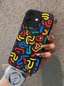 1 Stück farbige Linien Präzisionsloch Adler Auge Kamera Schutz weiche TPU Handyhülle kompatibel mit Apple 16 Pro Max, 15, 14, 13, 12, 11 Pro Max, Plus, Mini, 16E, XR/X/XS Max