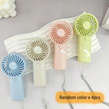 1pc Handheld Battery Operated Mini Fan, 1-Speed, With Lanyard, Party Favor (Batteries Not Included)