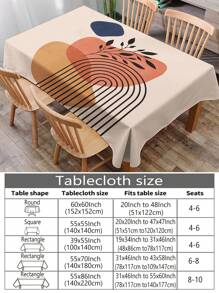 1 pièce Nappe de style bohème avec imprimé géométrique, nappe rectangulaire/ronde moderne en polyester imperméable, avec impression numérique, convient pour le salon, la maison, la table de repas extérieure, la petite table ronde