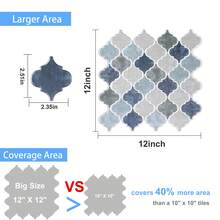 2/10-Sheet Backsplash Peel And Stick Tile, Self Adhesive Vinyl Wall Tiles, Stick On Backsplash For Kitchen, Bathroom,RV (Thicker Design) Room Decor Home Decor Wall Decor Bathroom Bathroom Decor Wall Paper Wallpapers - Multicolor - View 4