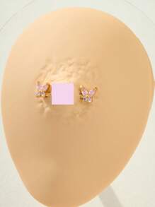 AVYRING 2pcs Butterfly Nipple Piercings Bar Cute 14G Nipple Rings 2pcs Nipple Shield Barbell Piercing Jewelry