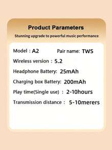 MEIYIXING DIGITAL TECHNOLOGY Wireless Headphones, With A Capacity Of 200mAh, Can Provide Up To 2-5 Hours Of Playback Time. Stereo Wireless Headphones, Sporty Mini Headphones. Wireless Headphones, Compact And Portable, With High-Quality Microphone, Low-Frequency Wireless Headphones, Suitable For Running And Exercising.