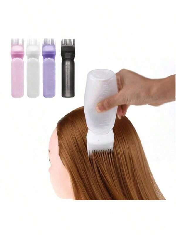 1 pieza Aplicador de aceite para el cabello de peluquería, Botella profesional para teñido y peluquería, Suministros de coloración para barbería y peluquería, Pinzas para el cabello, Accesorios para el cabello