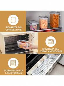 9pcs Storage Containers,Complete Food Storage Containers With LIDS, Clear Food Jars, Moisture-Proof Sealed Crisper For Cereals, Rice, Pasta, Tea, Nuts And Coffee Beans, Plastic Food Storage Jars, Home Kitchen Serving Items - Black and White - View 7