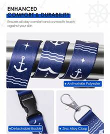 5 Pack Lanyard With Waterproof ID Badge Holders For Cruise Ship Cards, Essentials For Royal Caribbean, Carnival, NCL Cruise 2025 (Mix) - 海軍藍 - 查看 6