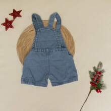 Jardineira Macacão Short Jeans Moda Infantil Menino Baby
