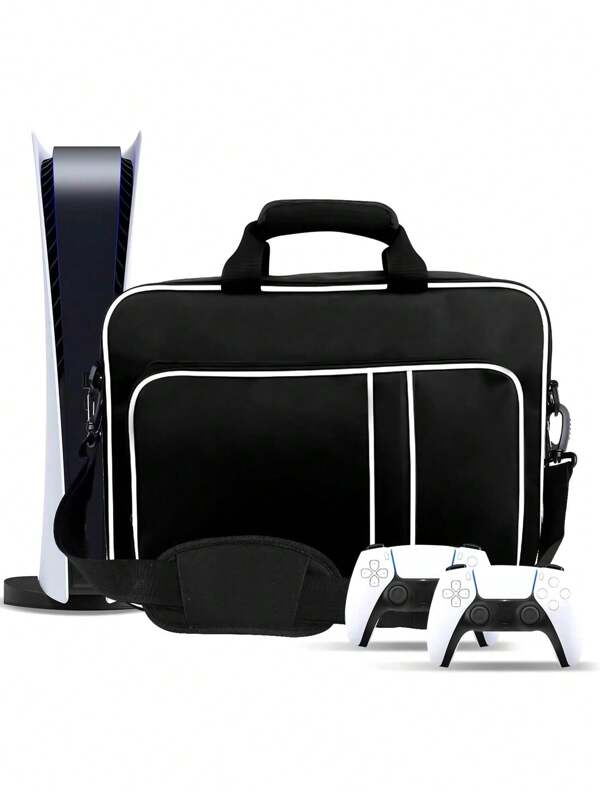 Tragetasche für Playstation5, Reisetasche Aufbewahrungskoffer kompatibel mit Playstation 5 Konsole Disc/Digital Edition, Schutztasche für Playstation5 Konsole, Controller, Spielekarten