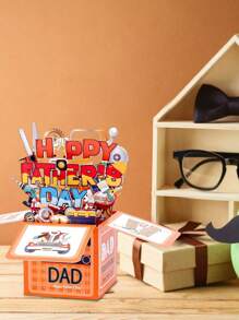 1pc Pop Up Fathers Day Cards For Dad 3D Tool Box Happy Fathers Day Pop Up Gift Card With Envelope For Dad Husband Papa Grandpa From Son Daughter Wife 3D Pop-Up Greeting Cards