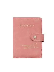 多卡位 PU 护照夹 - 按扣闭合，仿皮衬里，飞机图案护照夹，极简主义旅行配件 - 方便的文件存储和旅行用品，节日用品旅行用品旅行组织者旅行用品旅行钱包护照夹护照钱包海滩度假包夏季圣诞假期 - 彩色 - 查看 20