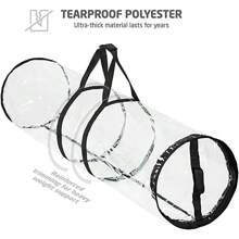 Klare Geschenkverpackungs-Aufbewahrungstasche, PVC Geschenkpapier Aufbewahrungstasche mit weißen Griffen, einfach zu tragende Röhrenverpackung.
