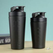 1 chiếc cốc lắc chia độ bằng thép không gỉ, cốc trộn bột protein di động có bóng đánh trứng, thích hợp cho thể dục và thể thao - Nhiều màu - Xem 7