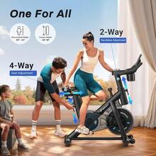 Exercise Bike With LCD Display Stationary Bike With Exclusive App For Customized Exercise Plans Quiet Indoor Cycling Bike Exercise Equipment For Home Gym Use 300lbs Weight Capacity - Friction-Black - View 6
