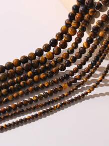 1pc 4/6/8/10mm Natural Tiger Eye Round Beads, Suitable Gift For Parents, DIY Material