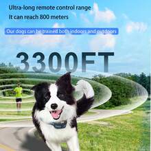 Dog Training Collar Dog Barking Collar Remote Control Electric Shock Cat Collar 3300FT Waterproof Rating IP67 3 Training Modes (Beep, Shock, Shock Mode) Can Effectively Correct Bad Behavior - Màu xanh lam - Xem 7