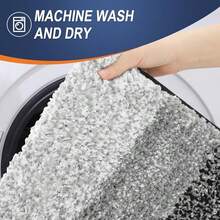 New OLANLY Bathroom Rug Set 2 Piece, Soft Absorbent Microfiber Bath Mats And U-Shaped Contour Toilet Rug, Non-Slip, Machine Wash Dry, Plush Shaggy Bath Mats For Bathroom (30"X20"+24"X20", Black) - 黑色 30 英寸 x 20 英寸 + U 形 24 英寸 x 20 英寸 - 查看 7