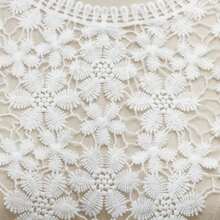 1 pieza Chal/chaleco con cuello de encaje floral elegante - Tejido a mano de malla hueca, adecuado para vestidos DIY y atuendos de boda