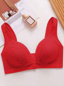 Women's EssElegance Lace Back Hook Adjustable Padded Wireless Comfortable Bra