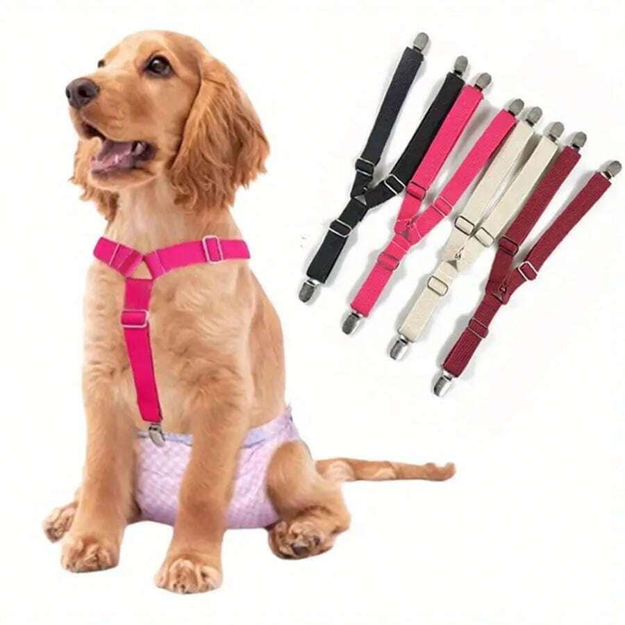 1 件狗尿布腰带夹，母狗衣服/裤子固定器，可调节尿布吊带，适用于大/中/小型犬